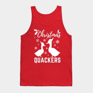 Christmas Quackers, Funny Christmas Duck Pun, Christmas Pyjama Design Tank Top